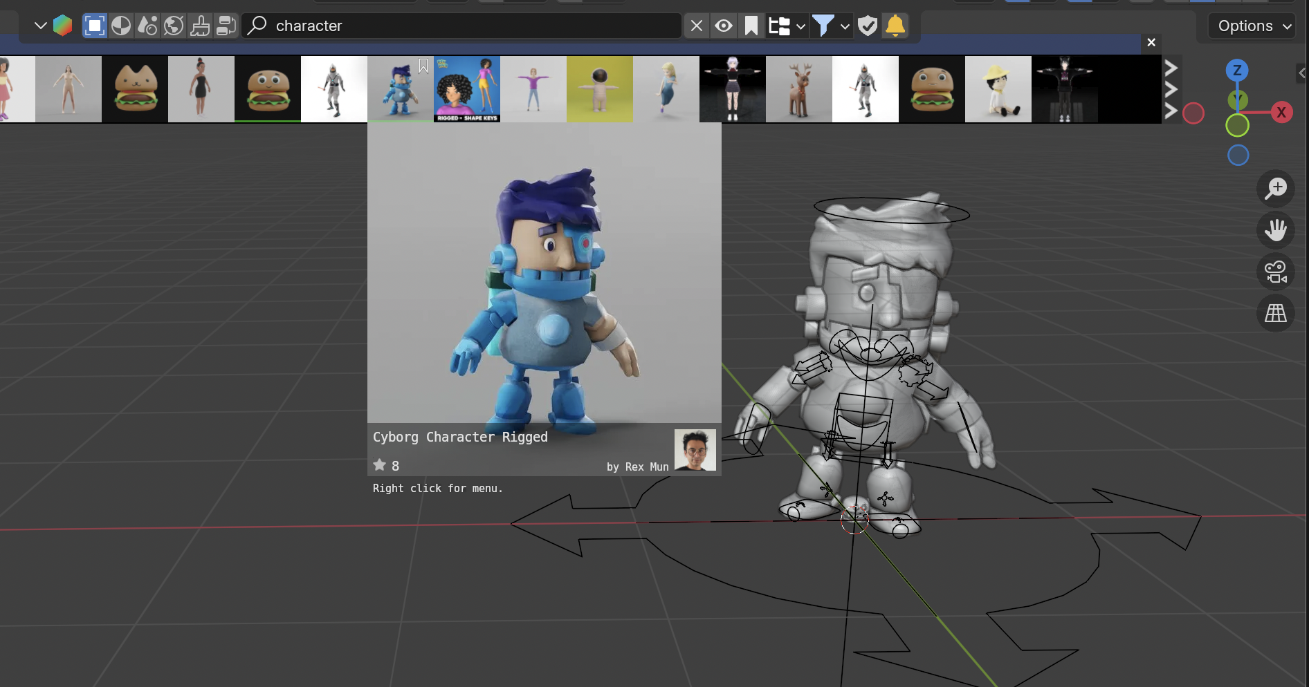 free character and assets in blender